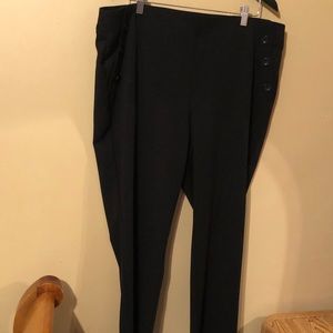 Black Straight Leg Slip-on Pants